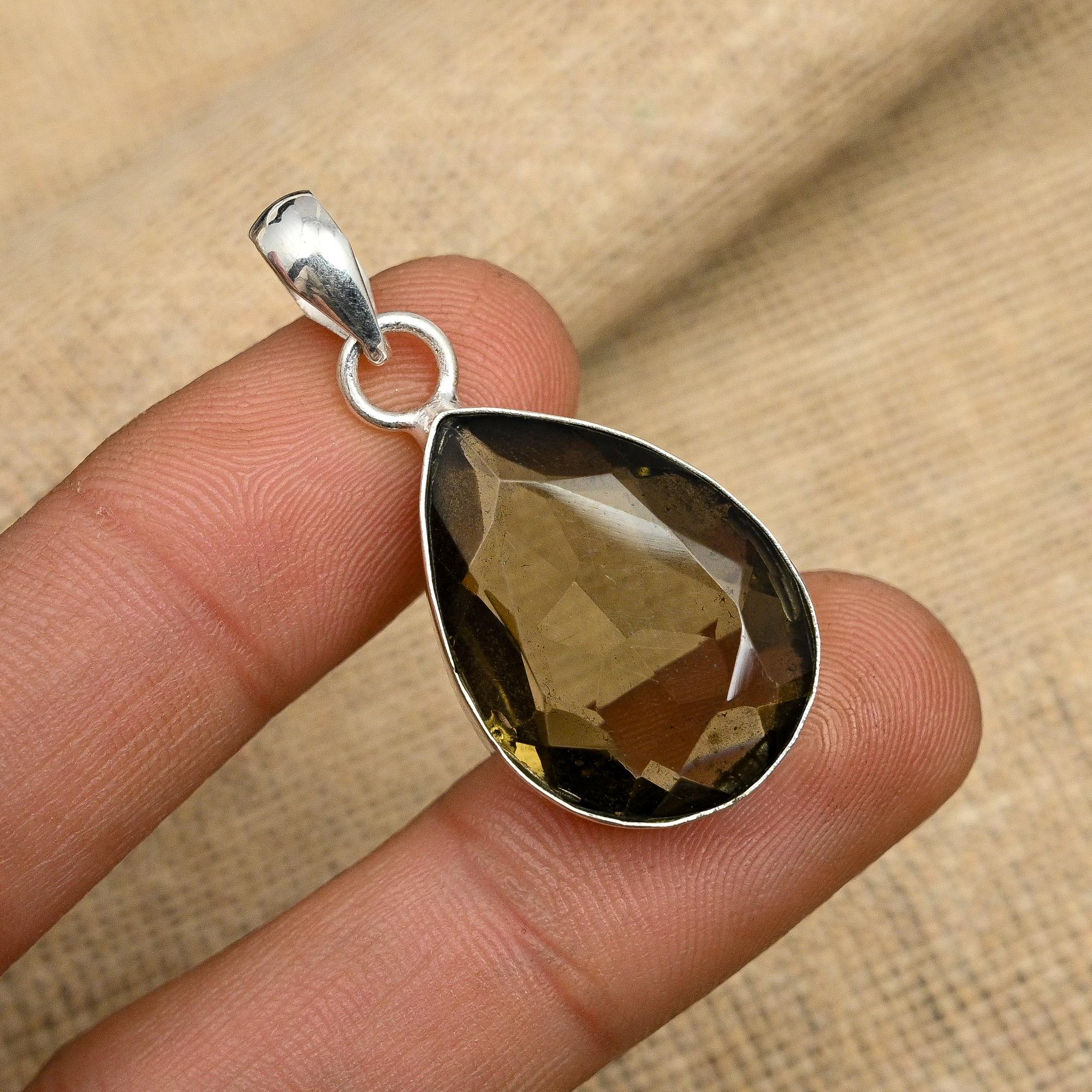 Smoky Topaz Gemstone Jewelry Handmade 925