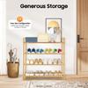 4-Layer Natural Bamboo Shoe Rack, Multi-Functional Open Shoe Storage Rack,  for Entryway, Hallway,Closet Shoe Organization