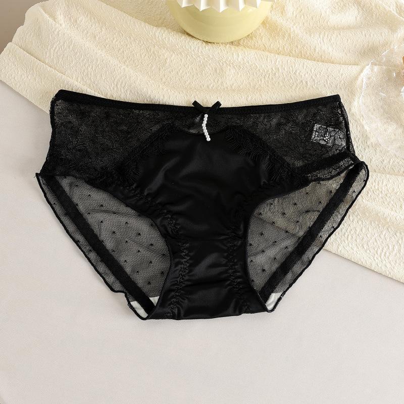 

Женское весенне-летнее тонкое сексуальное кружевное сетчатое прозрачное нижнее белье с дышащей талией и задней частью XL чёрный