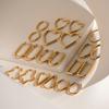 Minimalist Geometric Ear Clips Fashion Five Point Star Heart Titanium Steel Earrings for Women