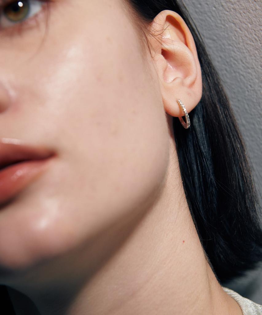 Verte [925 Silver] Deux.Silver.182 / Epais Anse Dew Earring