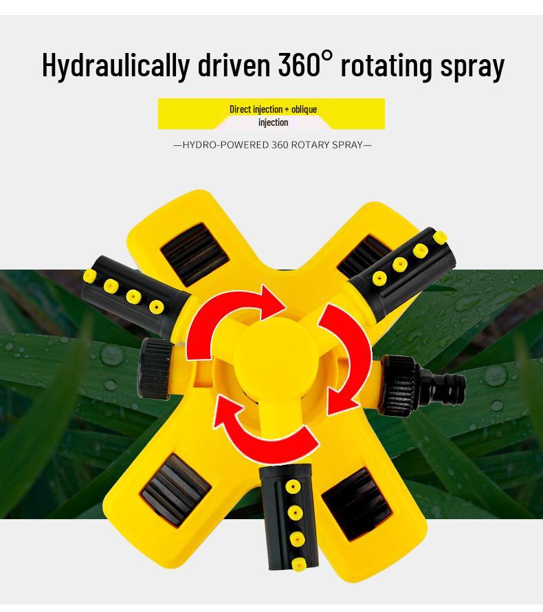 360° Automatic Rotating Nursery Sprinkler: Three-Way Irrigation Nozzle