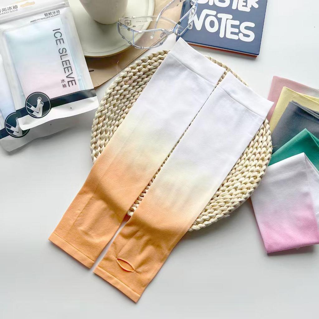 Gradient Color UV Protection Ice Silk Sleeves - Unisex Sun Protection Arm Guards