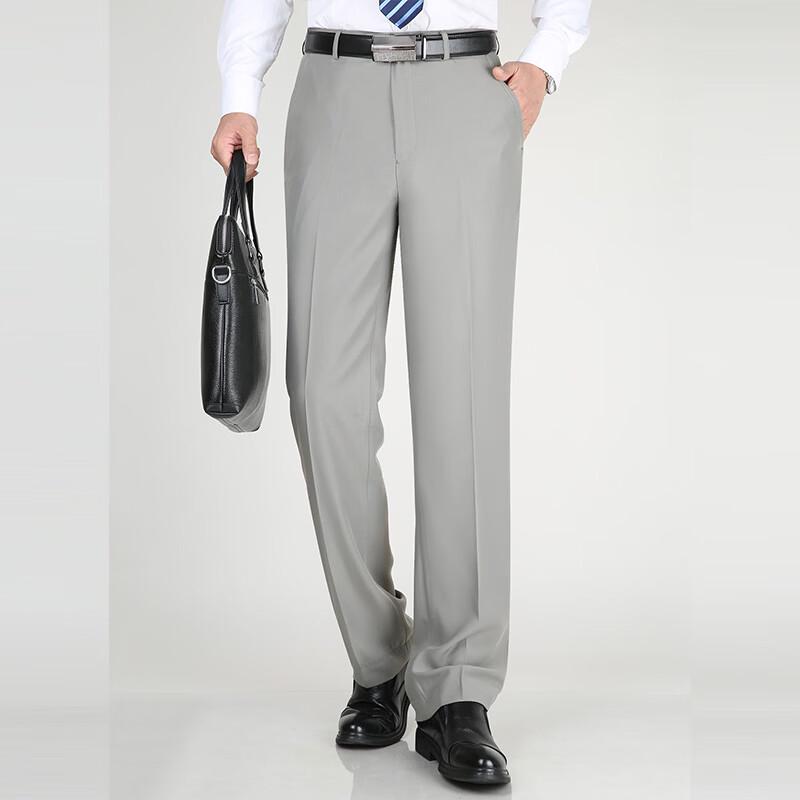 Men s Silk Blend Straight Fit Dress Pants 36