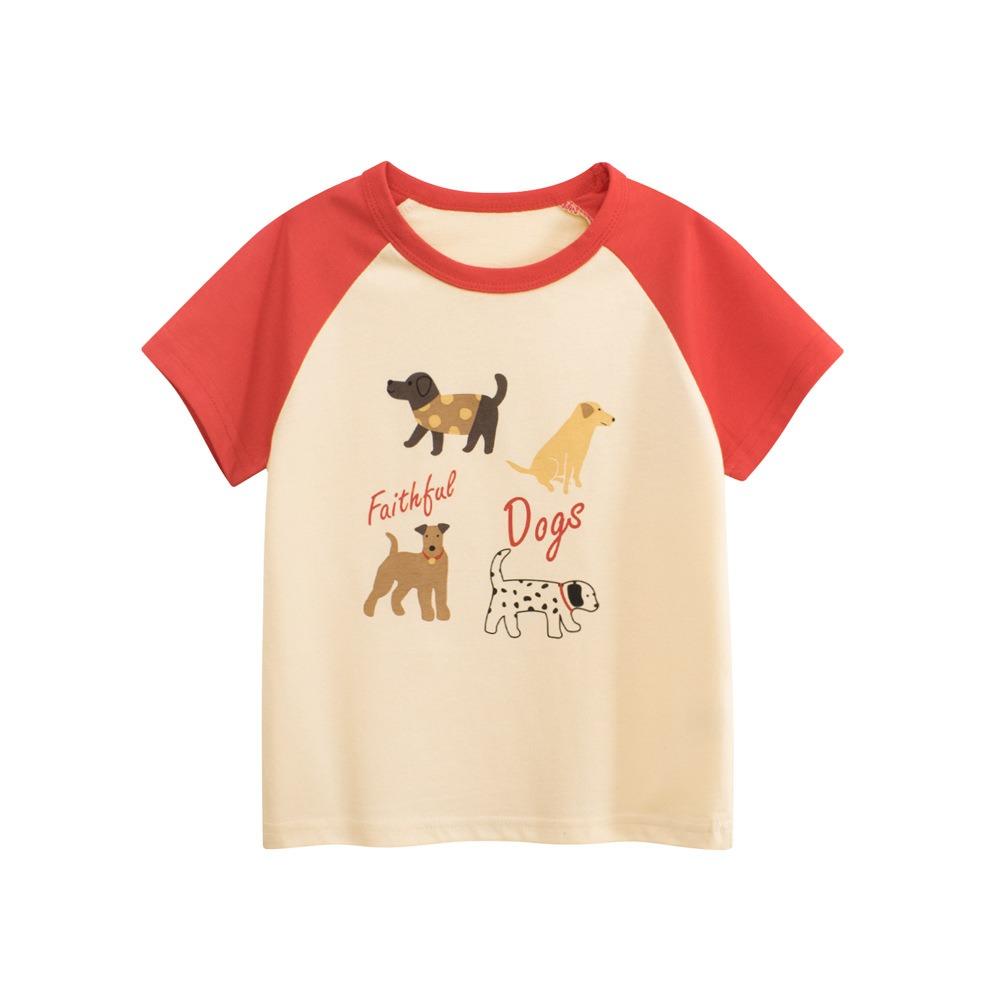 Summer children's short-sleeved T-shirts, cartoon print children's tops and T-shirts