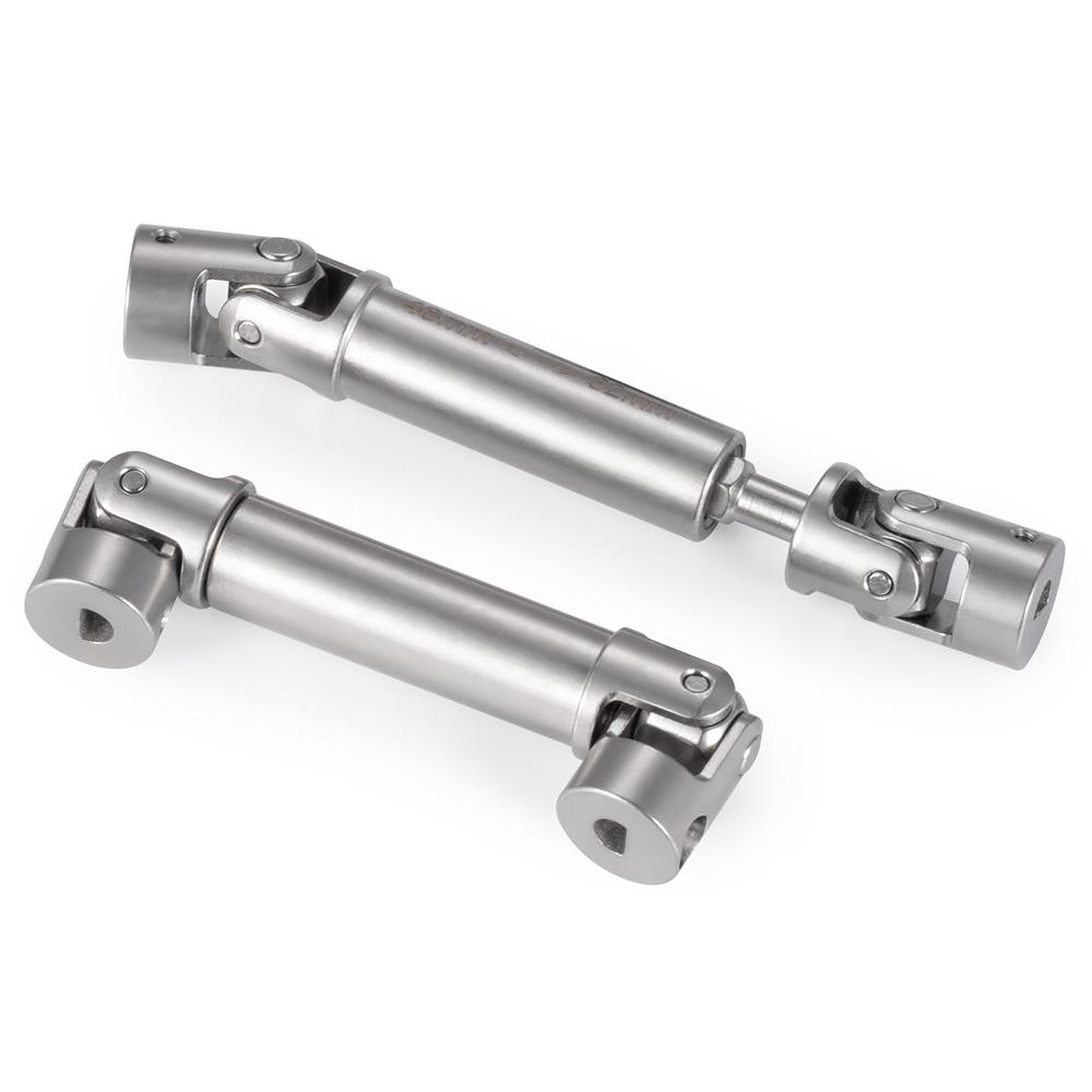 AXSPEED 2PCS Stainless Steel Center Drive Shafts D-shaped Holes for 1/18 RC Crawler FMS FCX18 LC80 Upgrade Parts