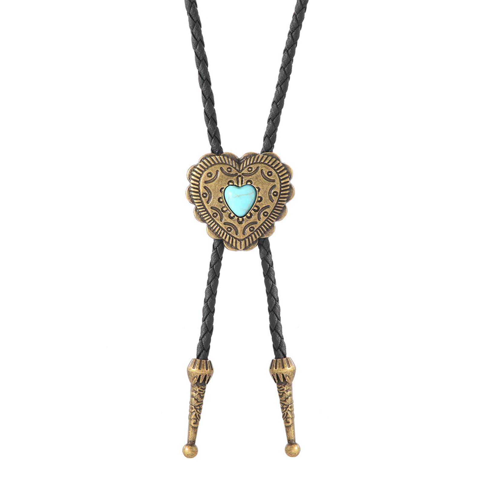 Engraving Stone Bolo Tie Carved Necktie for Shirt Jeans Western Necklace Braided Shoestring Necktie Bolo Tie прозрачный
