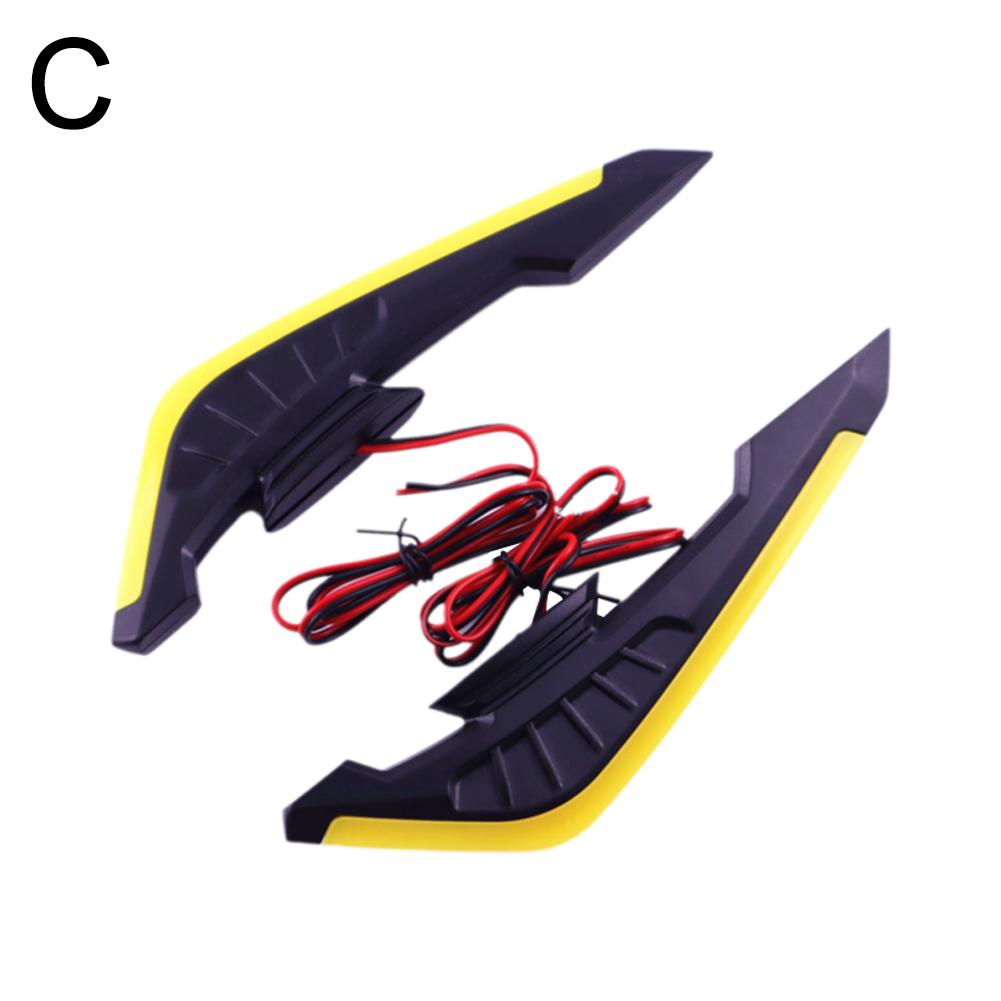 2Pcs Motorcycle Front Side Spoiler Winglets Aerodynamic Wing Set Fixed Wind Wings with LED Light and Adhesive Decoration Sticker