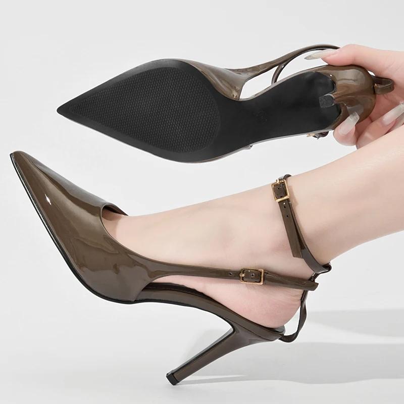 

Женские туфли на высоком каблуке Свадебные туфли невесты С ремешками На шнуровке Каблуки Женские туфли-лодочки Слингбэк Пуанты Офисные Шпилька Вечерние Туфли на высоком каблуке 42 коричневый