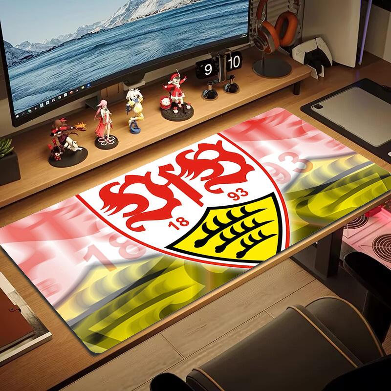 VfB Stuttgart Druck Kissen Rutschfest Laptop Tablet Großes Mauspadd XXL Matte Mini-PC Spielmatte Mit Verriegeltem Rand