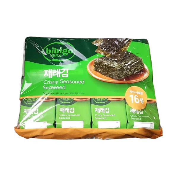 Bibigo Savory Roasted Korean Seaweed 4g x 16 Packs One thing