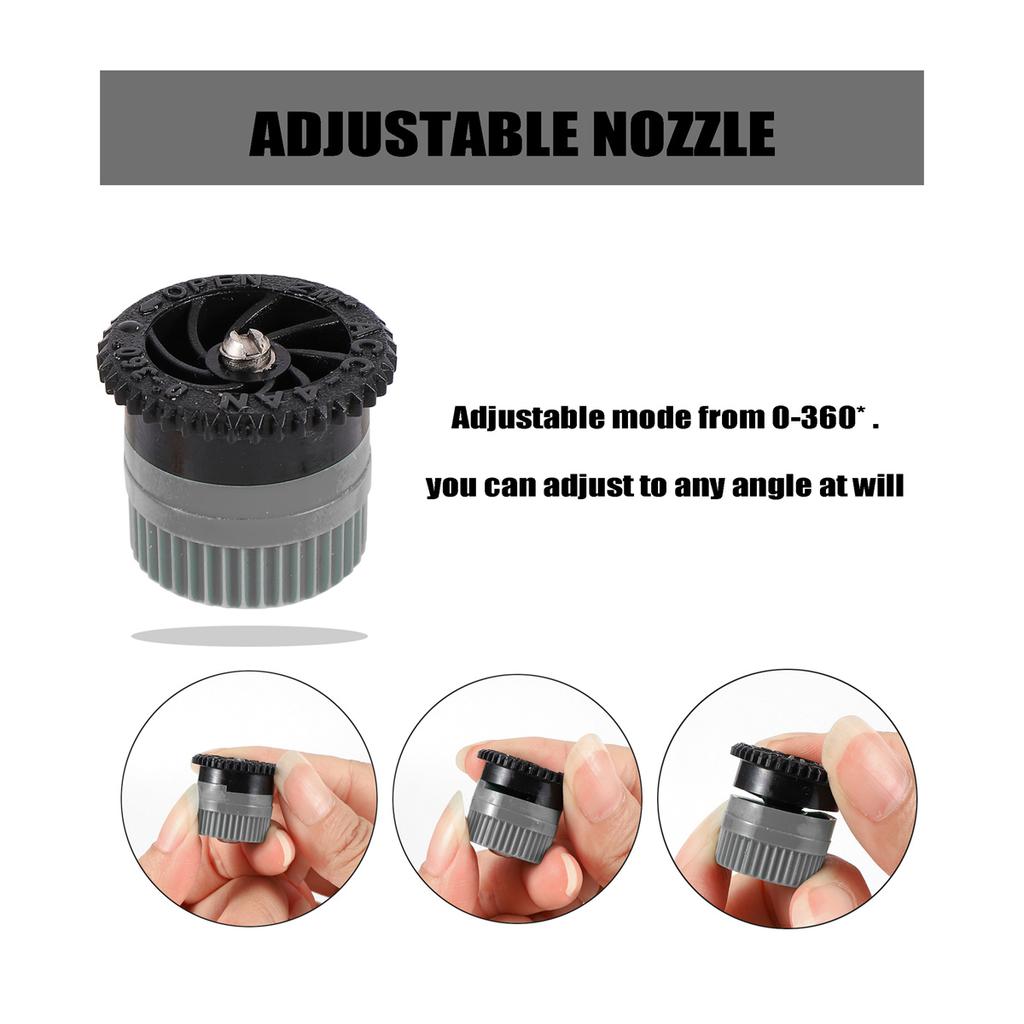 0~360° Drehbarer Sprenger 1/2" Außengewinde Düse Verstellbar Im Boden Stechend Sprinkler Garten Rasenbewässerung 5/10 Stück