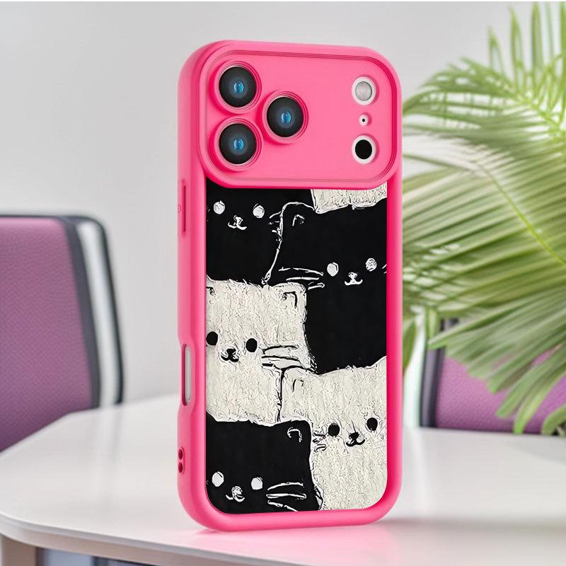 Black & White Kitten iPhone Case - Compatible with iPhone 13/14 Plus/15/16 Pro Max/17, Cute & Drop-proof