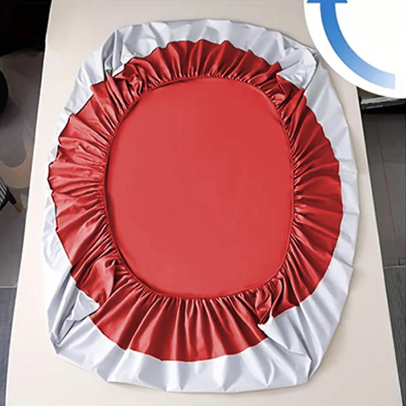 2025Deep Pocket Waterproof Bed Sheet1Solid Color Non-Slip Mattress Protector Soft Bedding Comfortable Polyester Fabric Waterproof Liner