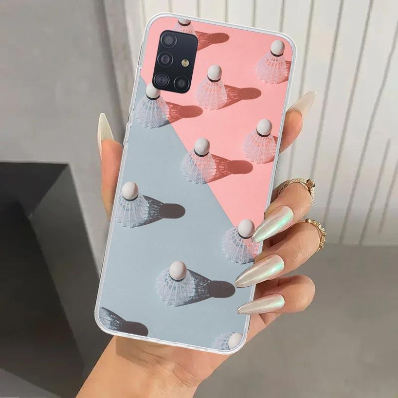 Badminton Sport Phone Case for Samsung Galaxy A52 A32 A22 A12 A02S A50S A30S A10S Note 20 Ultra 10 Plus S10 A31 A20 A71 A72 Gala