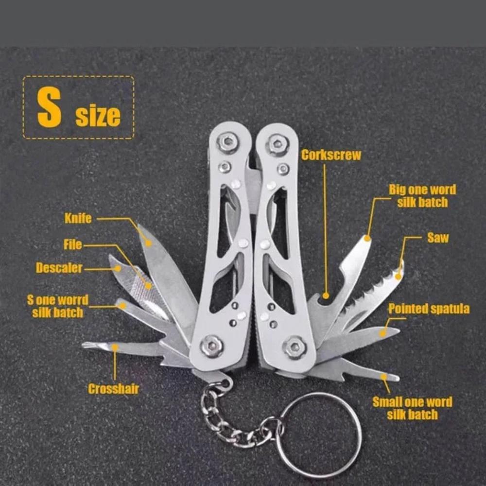 NEW Compact Stainless Steel Folding Multitool Pliers with Keychain Outdoor Camping Survival Tool for Hunting/Repair/Wire Cutting