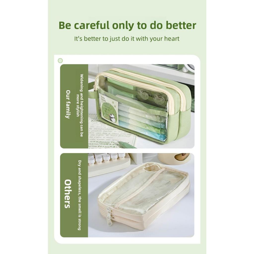 Trousse à crayons transparente de grande capacité pour filles, élèves de l'école élémentaire, sac à fournitures simple pour élèves du primaire et du secondaire