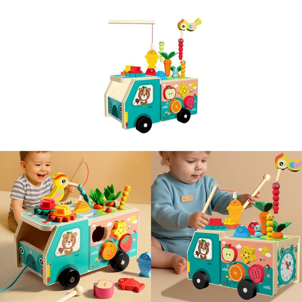 Car Wooden Farm Radish Shaped Matching Toys For Children Early Education Gift