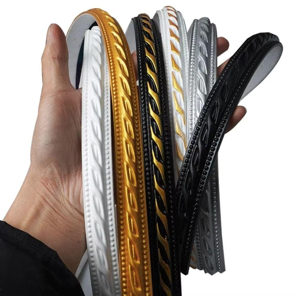 1mx12mm Wall Decorative Line Faux Embossed Self-adhesive Home Decorative Trim Waterproof 3D Ceiling Baseboard