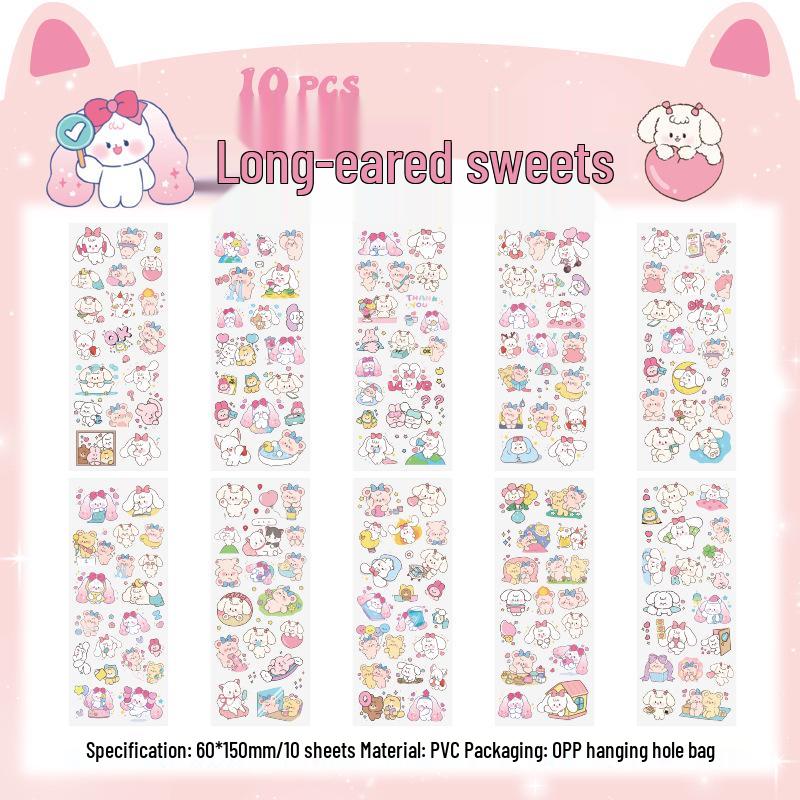 Pet Planet Cute Cartoon Children's Waterproof Notebook Stickers Set