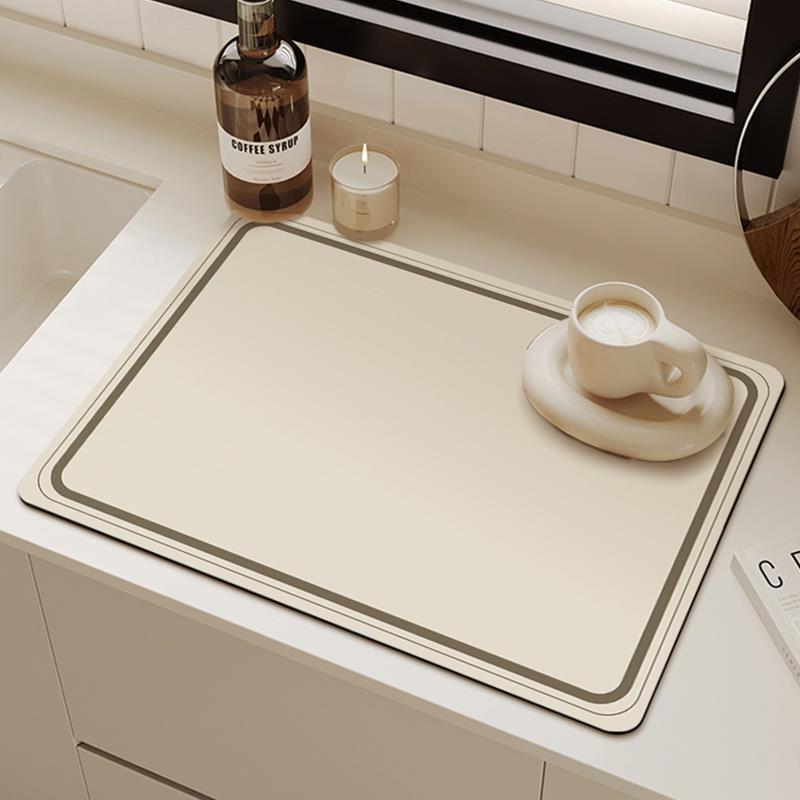 Diatomite Coffee Bar Mat Absorbent Heat Resistant Placemat for Table Kitchen Countertop Protection Quick Dry Coaster