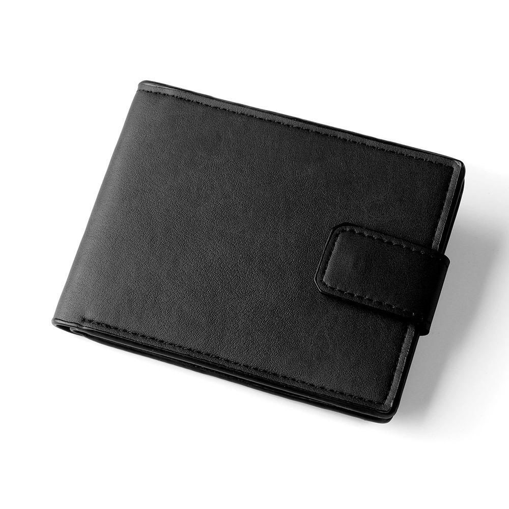 Casual with Multiple Card Slots Short Wallet Slim PU Leather Card Holder Purses Button Closure Coin Pouch Men