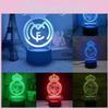Led 3d Wekity Night Light Illusion Lamp 16 Colour Change Decor Lamp Kids Gifts