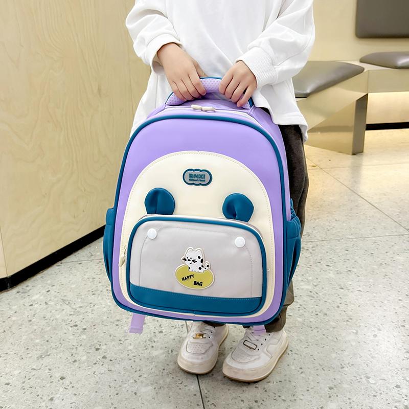 Kindergarten Schoolbag Cartoon Color-matching Lightweight Backpack Boys And Girls Children Schoolbag