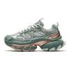 Anta Thick Sole Casual Leather Mesh Splicing Retro Height Increasing Low Top Dad Shoes Women Sneaker Green Silver 122438897-2