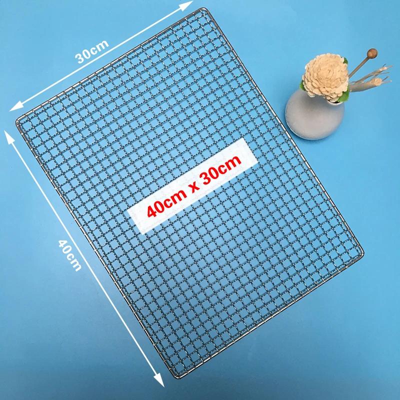 304 Edelstahlnetz BBQ-Grill Antihaft-Grillmatte Gitter rechteckig BBQ-Grill Grillnetz Grillnetz Grillwerkzeuge-B