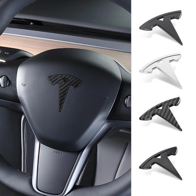 1PCS Car Steering Wheel Replacement Accessories Auto Decoration Logo Cover For Model 3 Model S X Model Y 2020 2021 2022