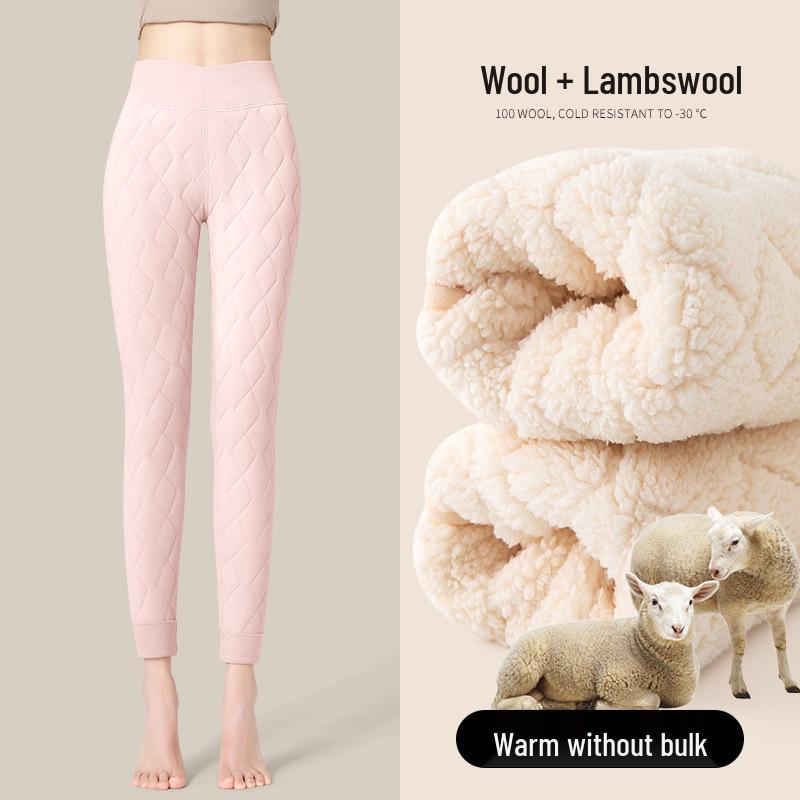 Women's Thick Velvet Warm Cotton Pants - Autumn/Winter 2025 School Uniform Base Layer, Slim Fit.