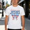 Patriotic Christian T Shirt America Needs Jesus Graphic Tee With USA Flag Bow Print For Unisex Unisex Soft Cotton Crew Neck E