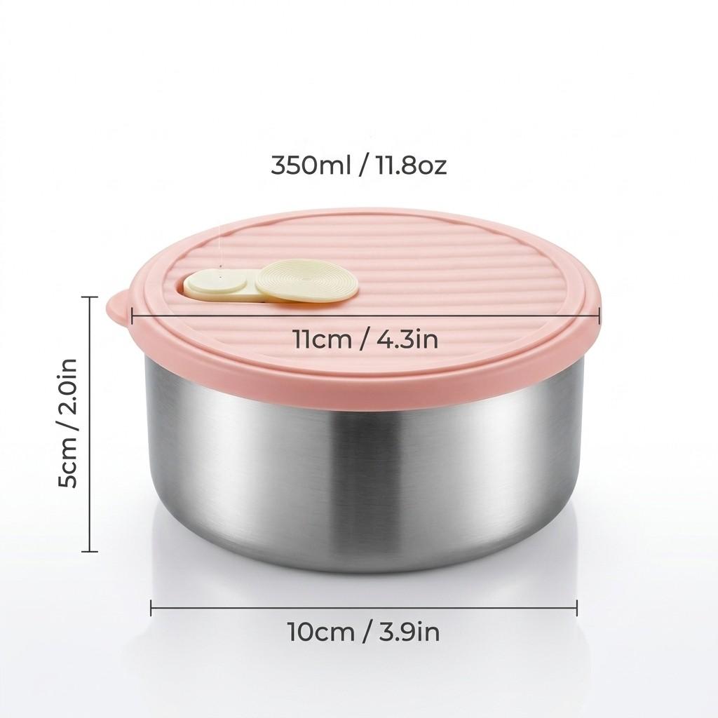 Sealed Storage Jar 304 Stainless Steel Food Storage Box With Lid Stackable Refrigerator Fruit Vegetable Food Storage Container