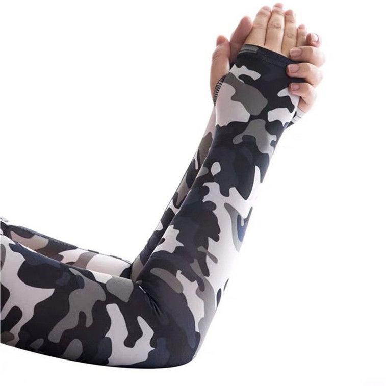 Camouflage Ice Sleeves for Men and Women Summer Breathable Sunscreen Sleeves Outdoor Sports Cycling Anti UV Arm Sleeves