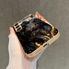 Black Gold Lion Pattern 2D Phone Case for Samsung S26 S25 S24 S23 S22 S21 S20 A56 - Golden Metal Paint Glass Protective Cover