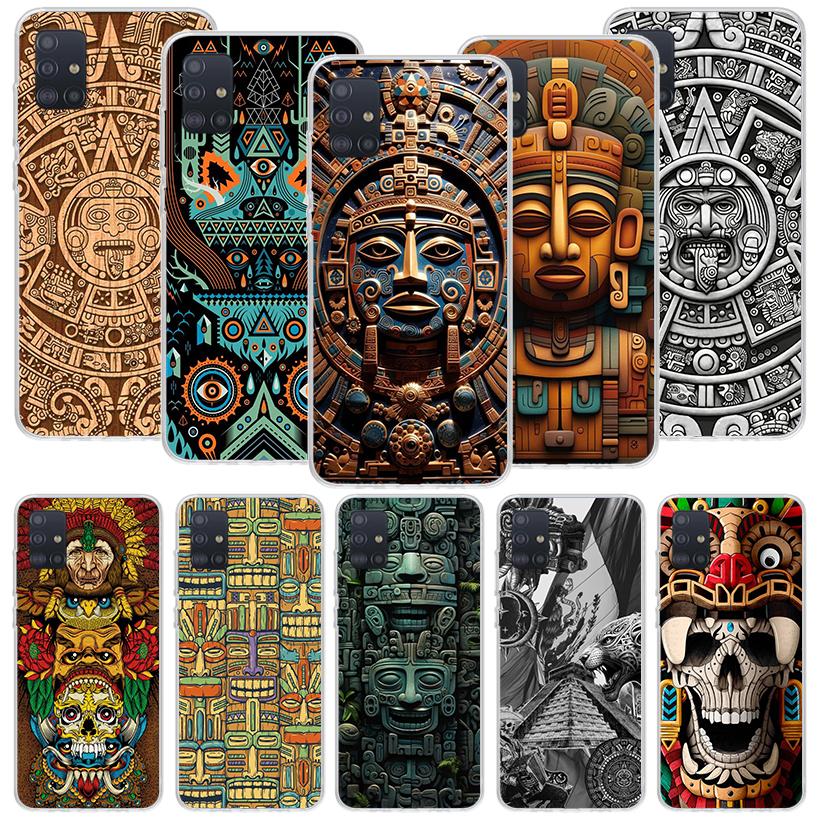 Mayan Stone Totem Pole Phone Case for Samsung Galaxy A52 A51 A50S A12 A22 A32 A72 A10S A30S A31 A71 Note 20 Ultra 10 Plus S10 Ga