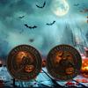 Halloween Challenge Coin Scarecrow Pumpkin Reaper Edition Metal Coin Trick (Skull Side)