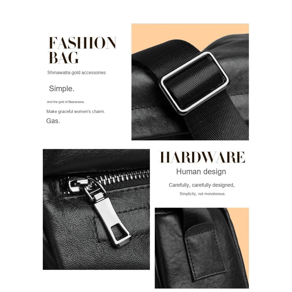 Crossbody Bag Unisex Leather Adjustable Strap Stitched Detail Daily Commute