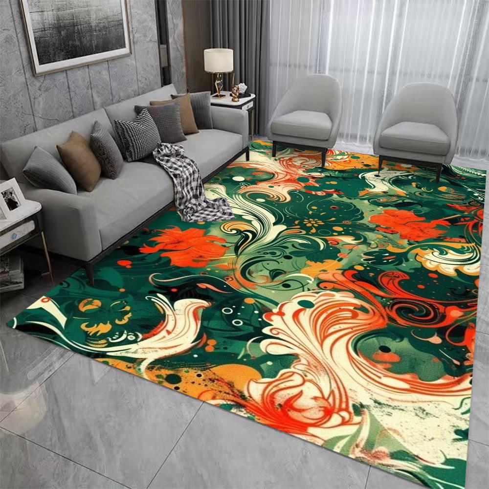 Abstract Art Carpet Mat Rug Colorful Wave Pattern Modern Graffiti Design Home Decoration Living Room Bedroom Floor Non-slip Mat