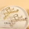 New Punk Geometric Metal Gold Silver Simple Hair Clip Claw for Women Trendy Large Crab Catches Clamp Korea Headwear Accessories