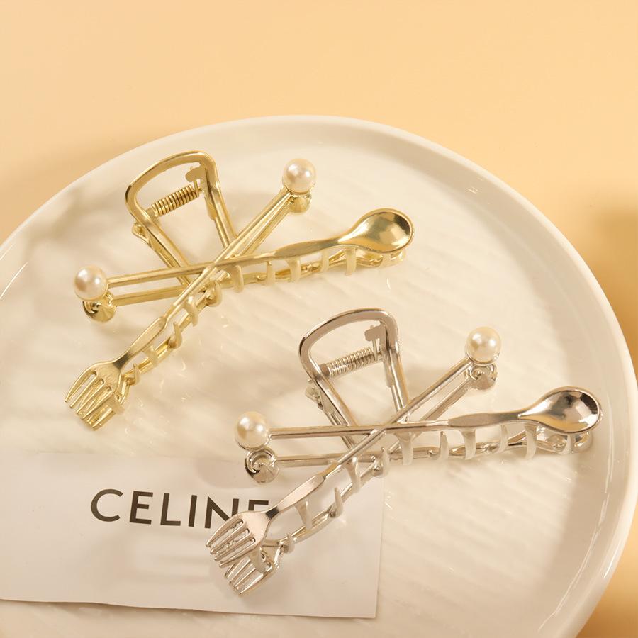 New Punk Geometric Metal Gold Silver Simple Hair Clip Claw for Women Trendy Large Crab Catches Clamp Korea Headwear Accessories