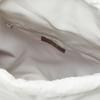 Cuco Shiny Fabric Drawstring Backpack with Flap, A4 Size, 2353111006, White (201)