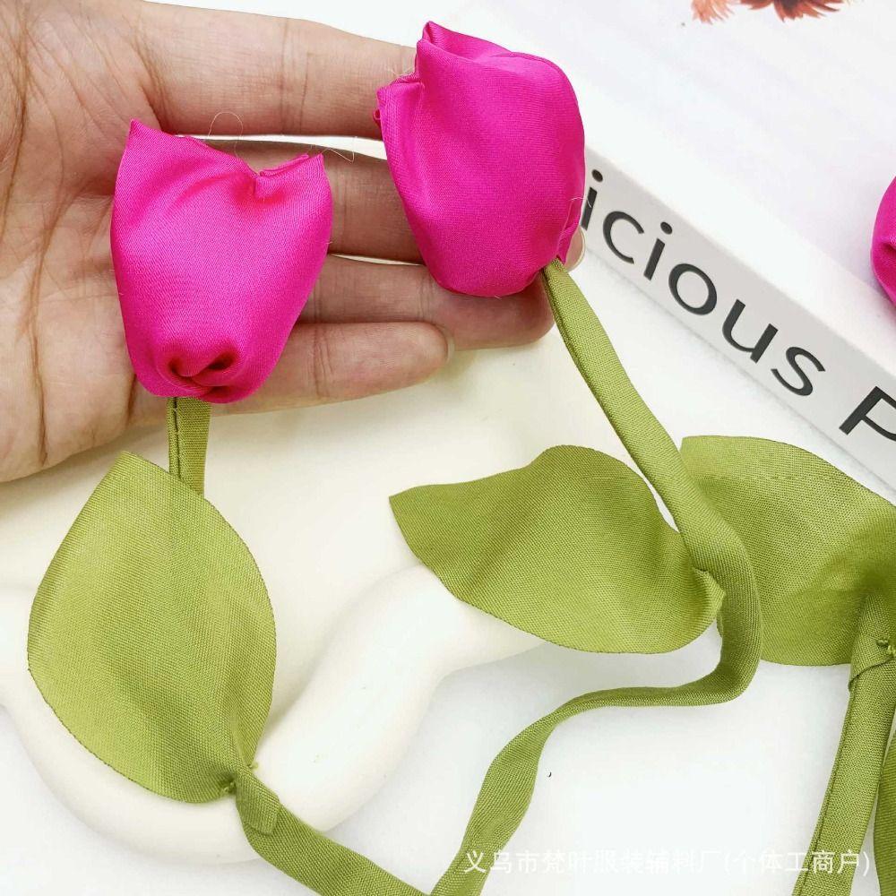 5PCS Handmade Clothing Appliques 3D Clothing Patch DIY Craft 3D Tulip Appliques  Clothes Decoration