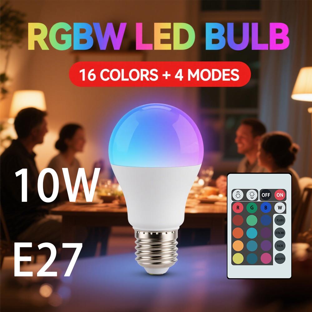 24 Key Remote Control Smart Lamp Atmosphere Light 16 Colors RGB Bulb LED Multicolor Bulb E27 220V Household Lighting Dimmable