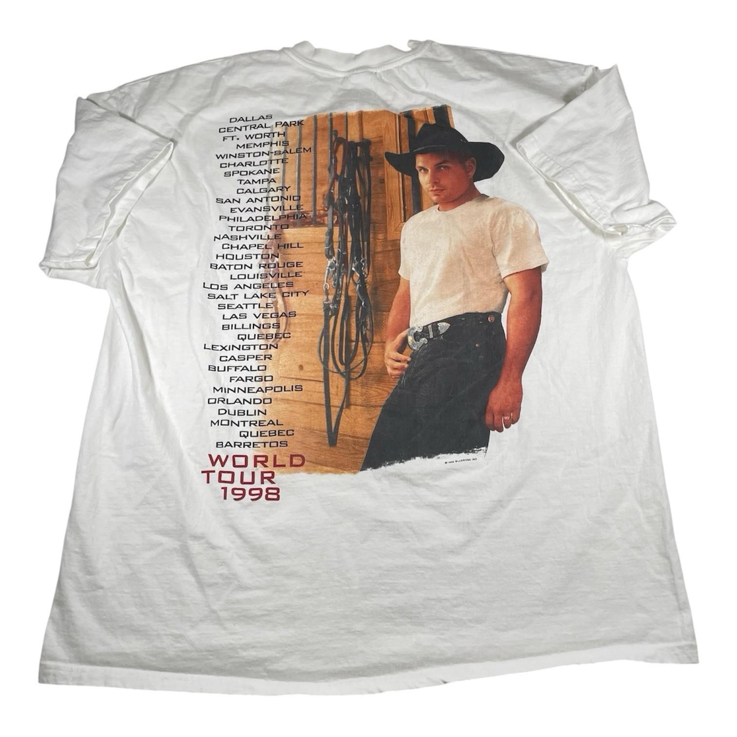 Vtg 90s Garth Brooks Sevens 1998 World Tour T 2XL Graphic Country Music Unisex T-Shirt XXL