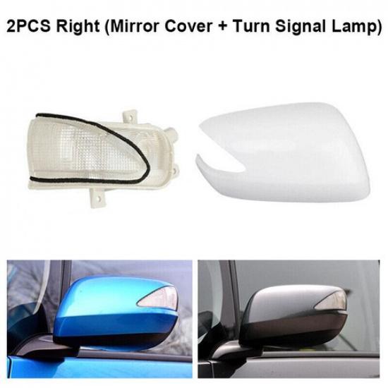 Right For Honda Fit Jazz 2008-2013 Rearview Mirror Cover with Turn Signal Light