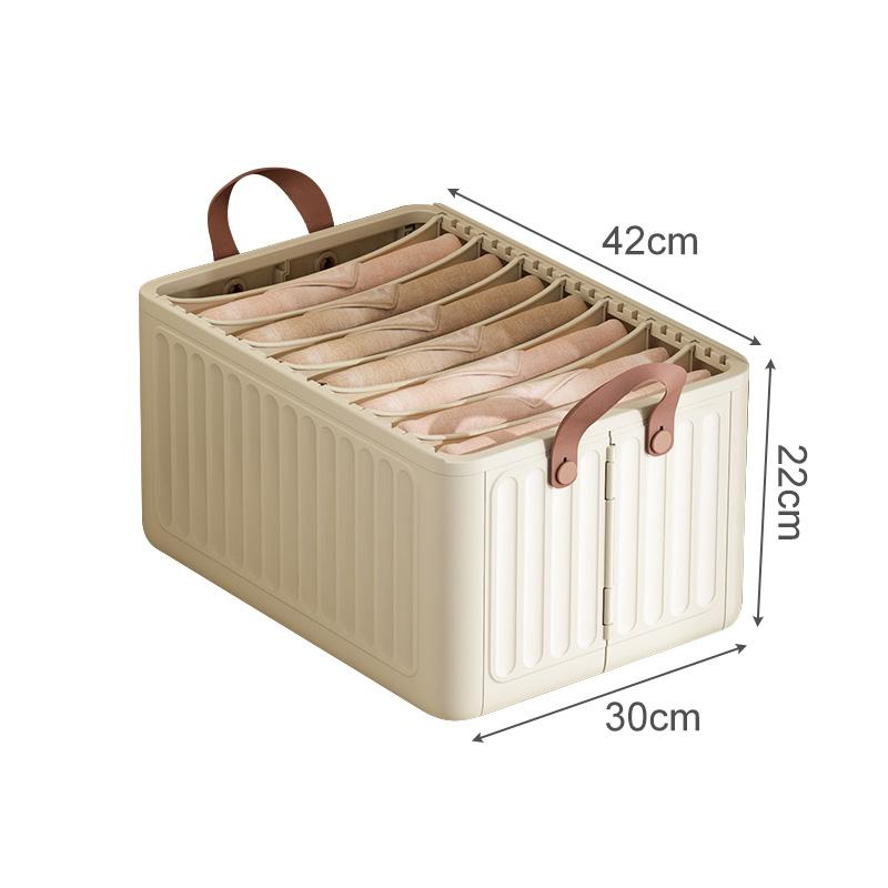 1pc Drawer Clothes Storage Box Foldable Grid Clothes Trousers Storage Basket Large-capacity Storage Box Wardrobe Organizer