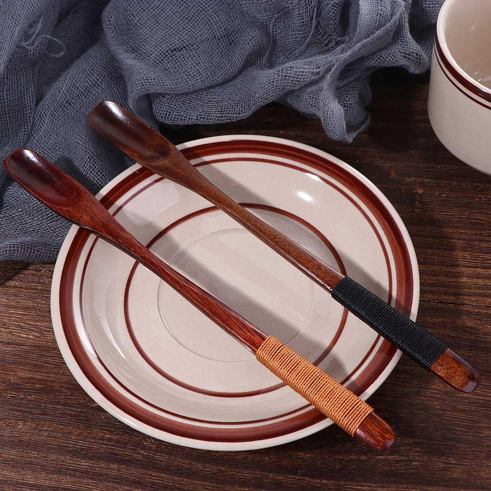 Cake Dessert Wooden Stirring Long Handle Cappuccino Teaspoon Espresso Spoon Coffee Scoop Stirrer
