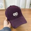 Fashion Hat New Alphabet Embroidery OK Spring and Summer Versatile Face Small Soft Top Cap Children's Big Head Round Face Baseball Cap Men's Trend